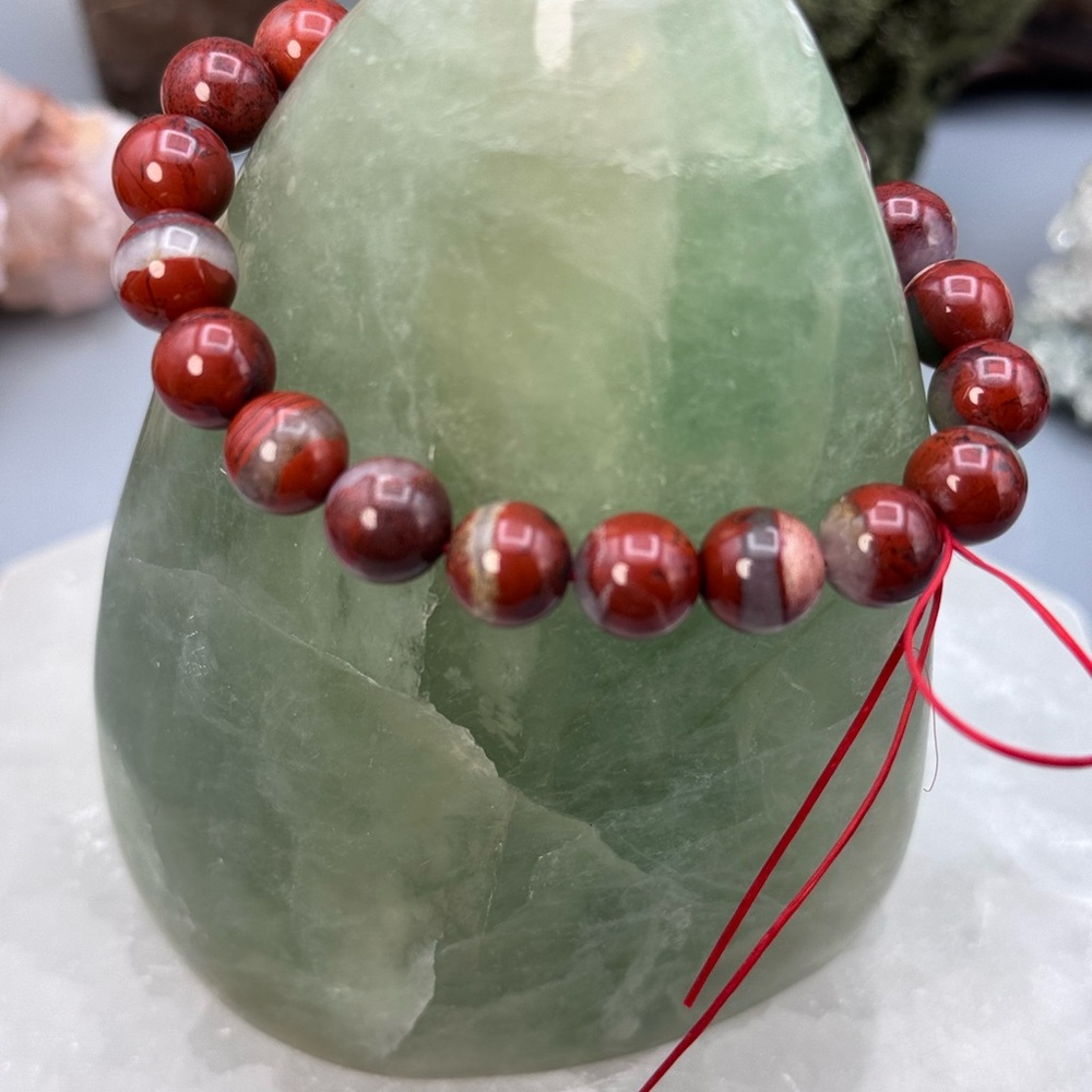 Red Jasper Beaded Bracelet 9mm - Picture 4 of 4